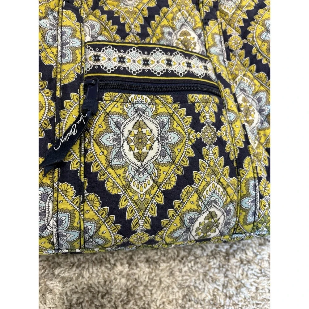 Vera Bradley Cambridge Laptop Carrier Messenger Bag Removable Strap Blue Green